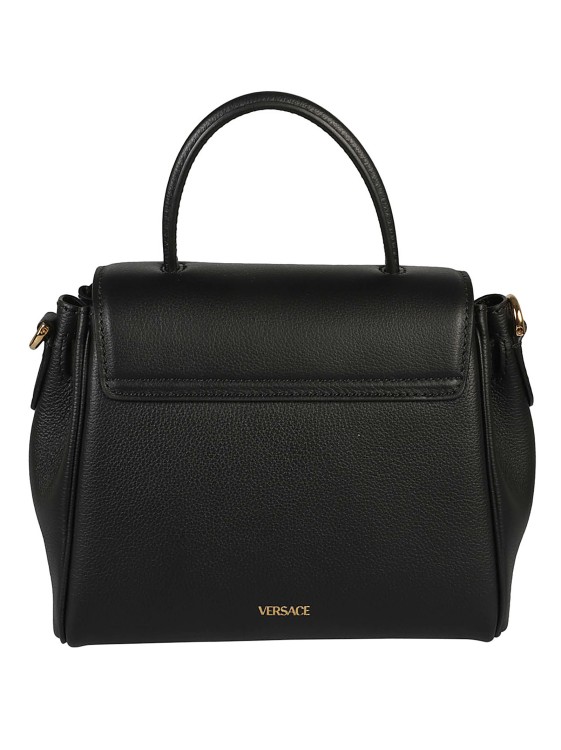 Shop Versace Black Leather La Medusa Top-handle Tote Bag