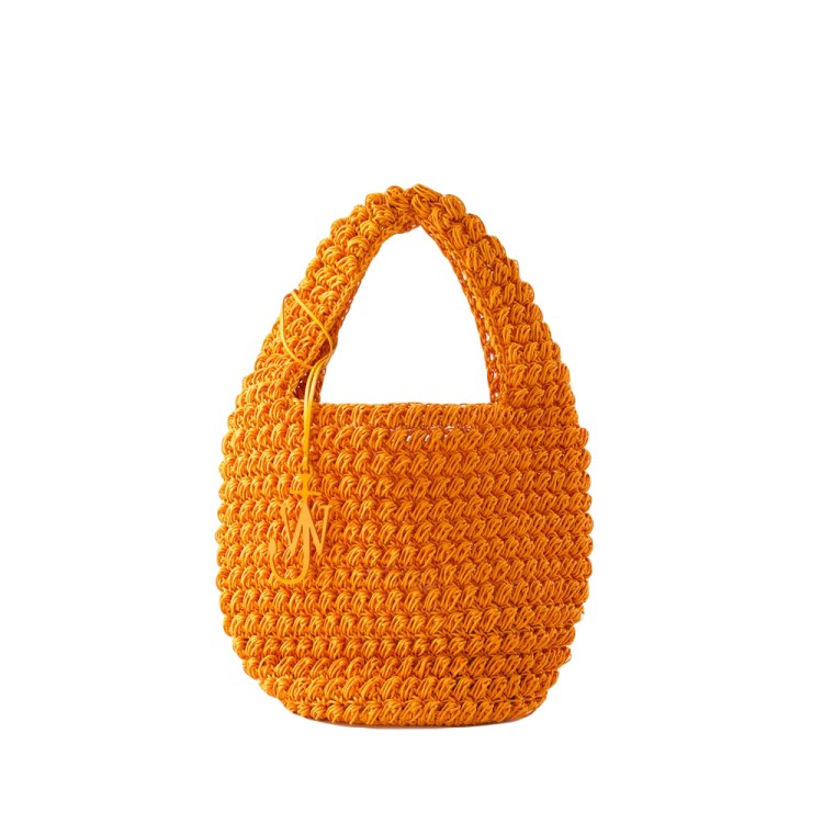 Shop Jw Anderson Large Popcorn Basket Bag - Cotton - Orange