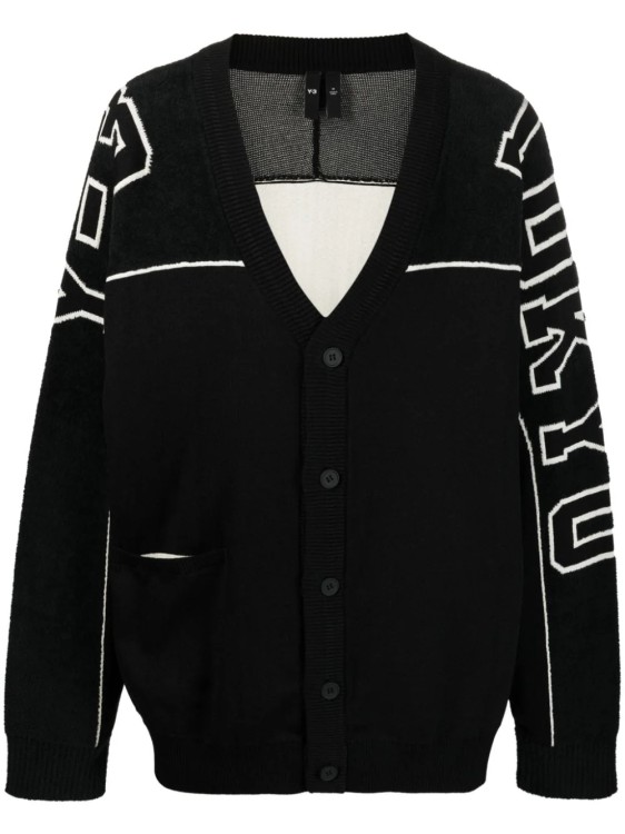 Shop Y-3 Black Gfx Knit Cardigan