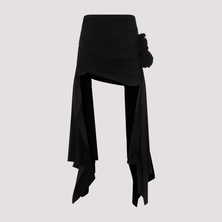 Shop Magda Butrym Black Viscose Mini Skirt