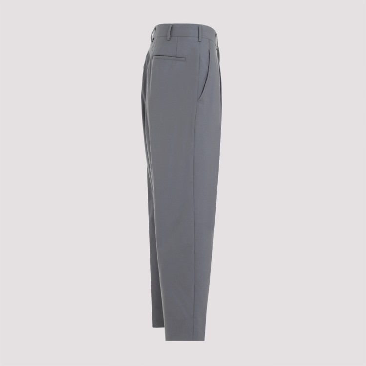 Shop Comme Des Garçons Gray Wool Pants In Grey
