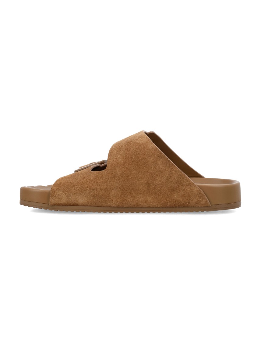 Balenciaga Sunday Suede Sandals In Brown