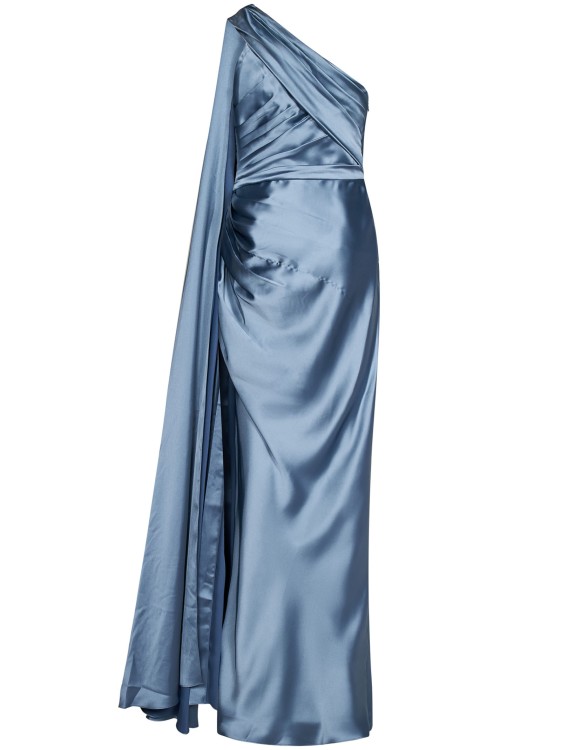 Shop Zuhair Murad Long One-shoulder Dress In Blue