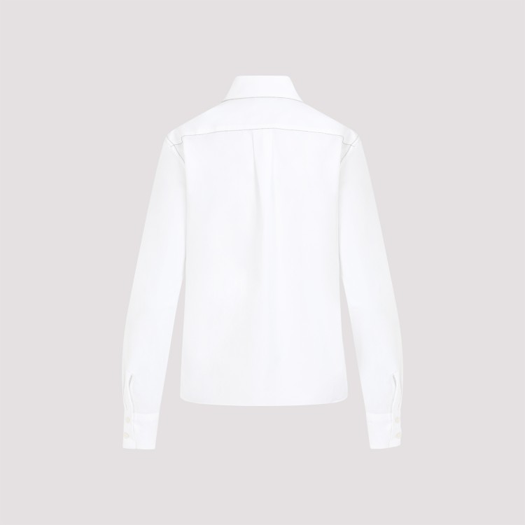 Shop Fabiana Filippi Optical White Cotton Shirt