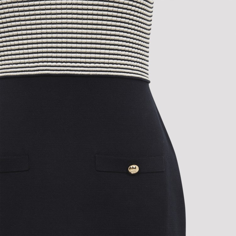 Valentino Multicolor Cotton Mini Dress In Black