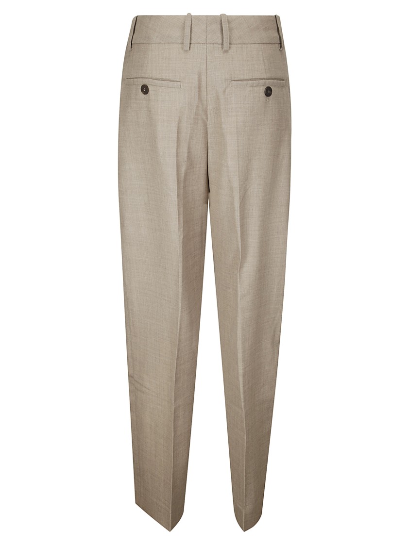 Studio Nicholson Double Pleat Tailored Trousers In Brown