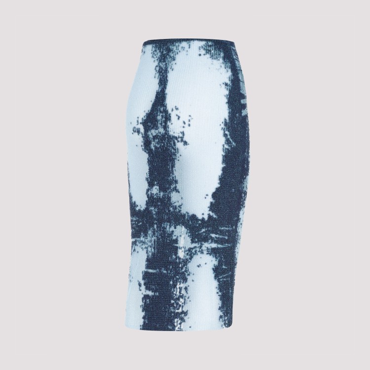 Diesel Blue Midi Skirt In Devor Metallic Knit In Blue