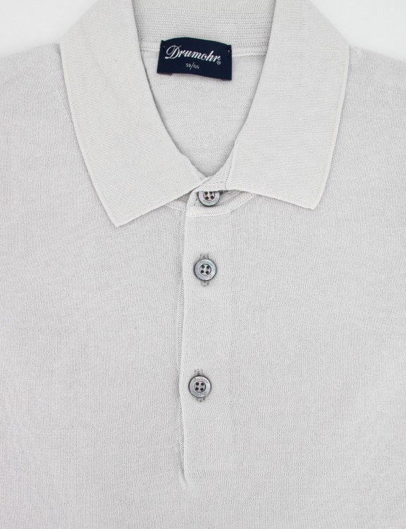Shop Drumohr Cotton Polo Shirt In Grey