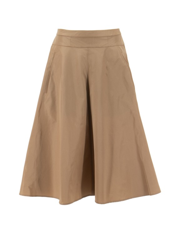 Aspesi Rear Zip Flared Plain Skirt In Beige