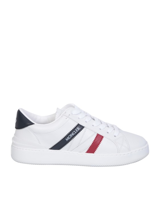 MONCLER WHITE LACE-UP SNEAKERS