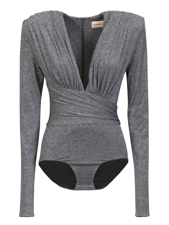 Alexandre Vauthier Metallic Effect Bodysuit In Grey
