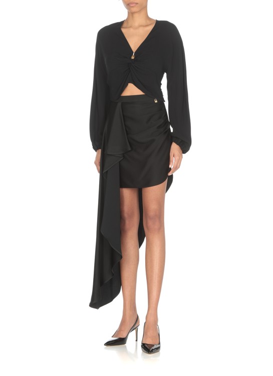Shop Elisabetta Franchi Crepe Miniskirt In Black