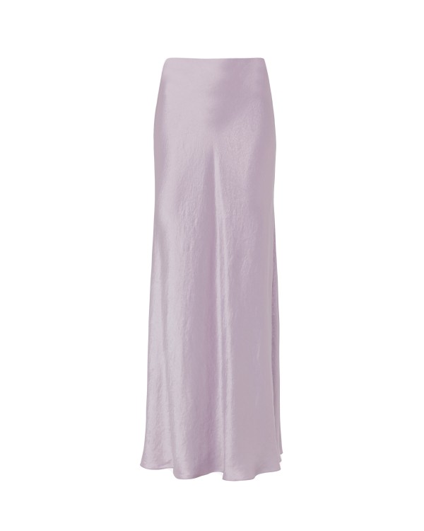 Serena Bute Satin Bias Maxi Skirt - Soft Lilac In Purple