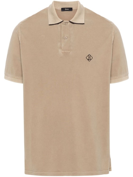 Shop Herno Short-sleeved Polo Shirt In Neutrals