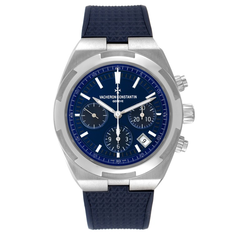 Vacheron Constantin Overseas Blue Dial Chronograph Mens Watch 5500v Papers In Not Applicable