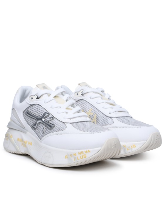 Shop Premiata Moerund' Sneakers In Leather And White Fabric