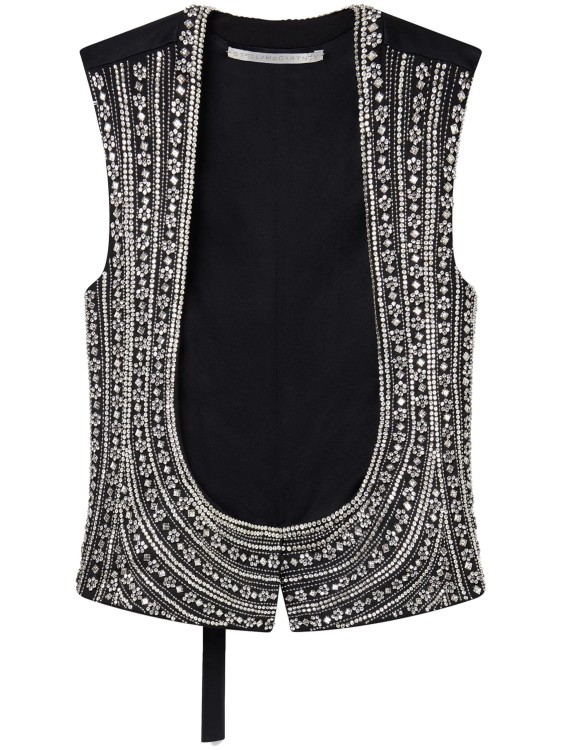 Shop Stella Mccartney Black Crystals Vest