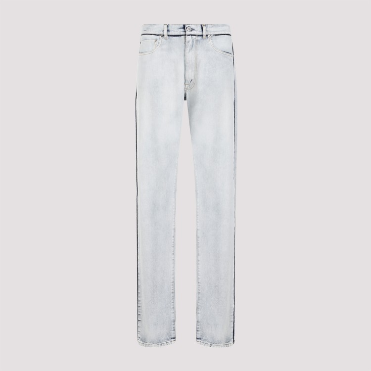 Shop Maison Margiela 5-pockets Icy Slip Cotton Jeans In White