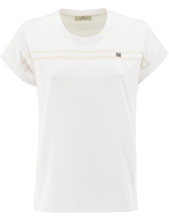 Panicale White Viscose Blend T-shirt