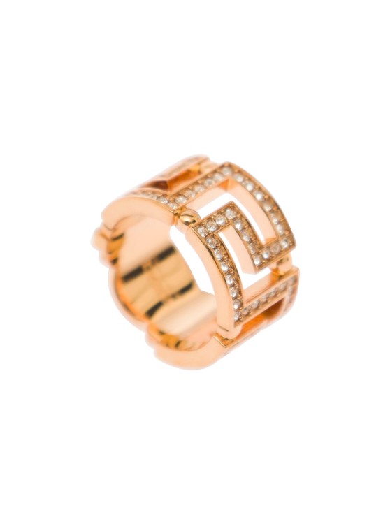 Shop Versace Ring Metal Strass In Not Applicable