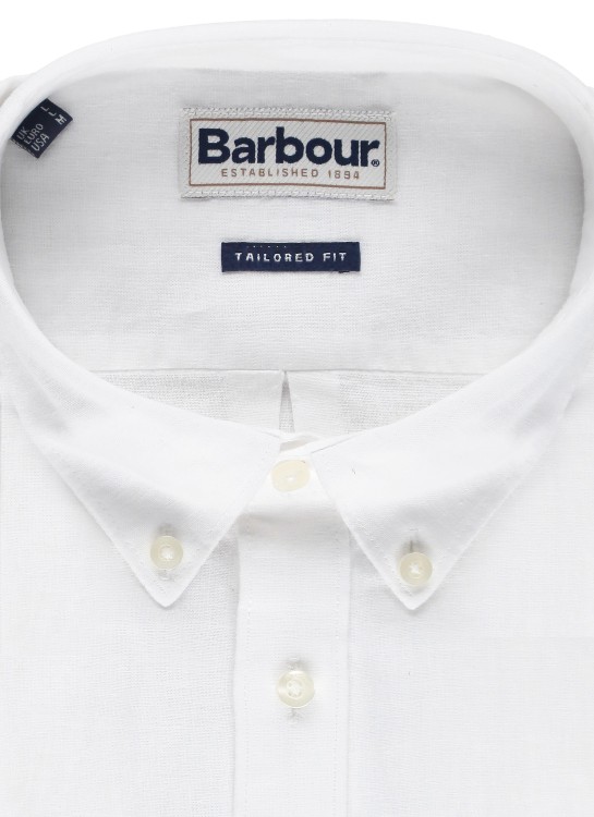 Shop Barbour White Linen And Cotton Shirt