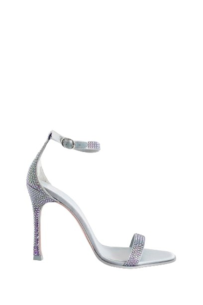 Amina Muaddi Kim 115mm Crystal-embellished Sandals In Grey