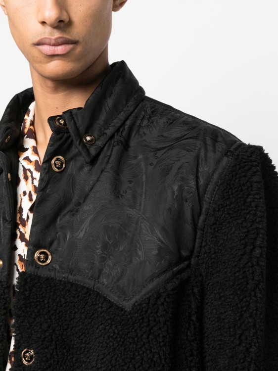 Shop Versace Medusa Panelled Jacket In Black