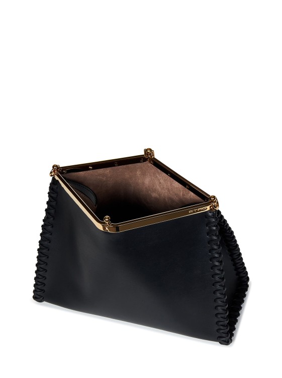 Shop Etro Black Calf Leather Large Vela Bag
