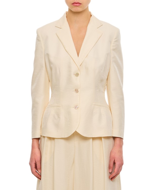 Ralph Lauren Single-breasted Satin Jacket In White