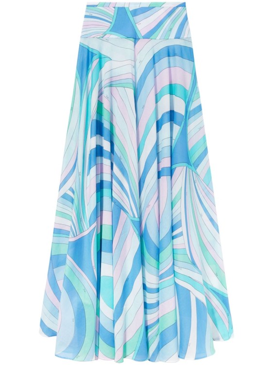 Shop Pucci Long Skirt In Blue