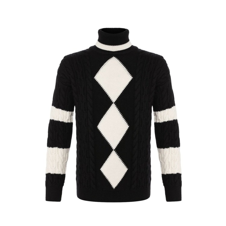 Saint Laurent Wool Ribbed Sweater In Black