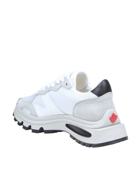 DSquared² Run Sneakers In Suede And Gray And Pink Fabric in White