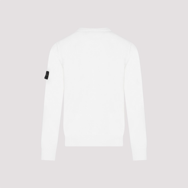Shop Stone Island White Cotton Sweater