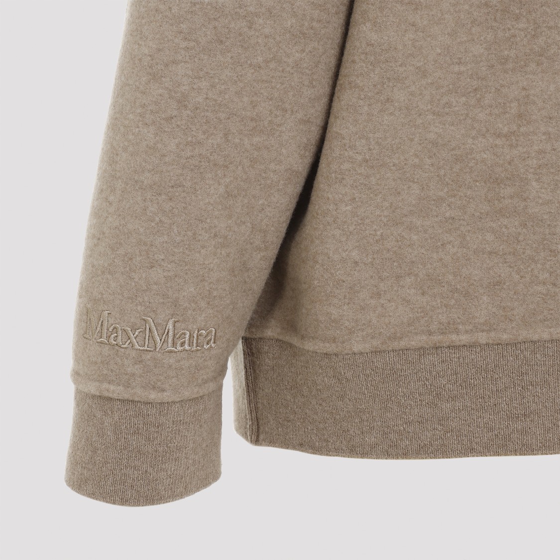 Max Mara Beige Sweatshirt In Wool And Cashmere Blend In Brown