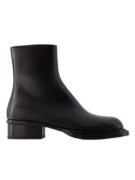 Alexander Mcqueen Cuban Stack Ankle Boots - Leather - Black