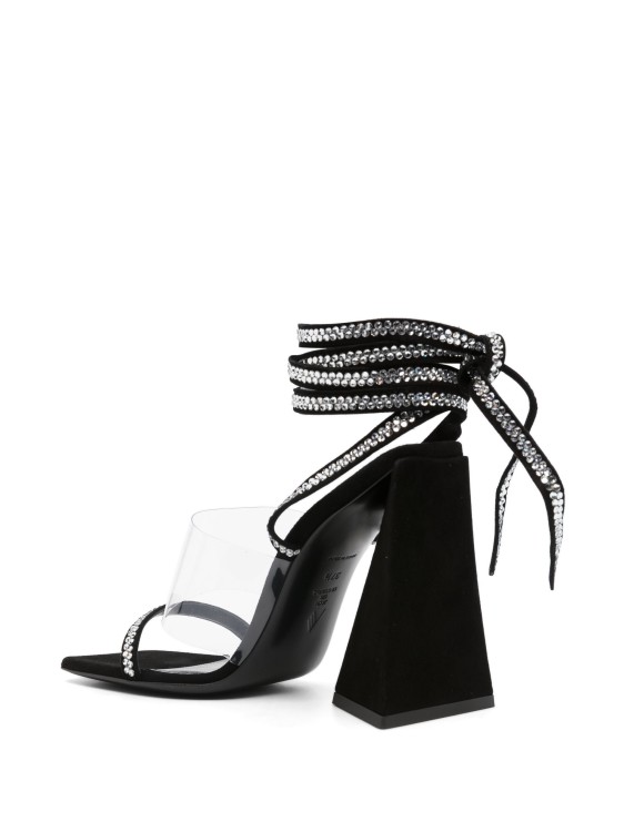 Shop Attico Isa 115mm Embellished Leather Sandals In Black