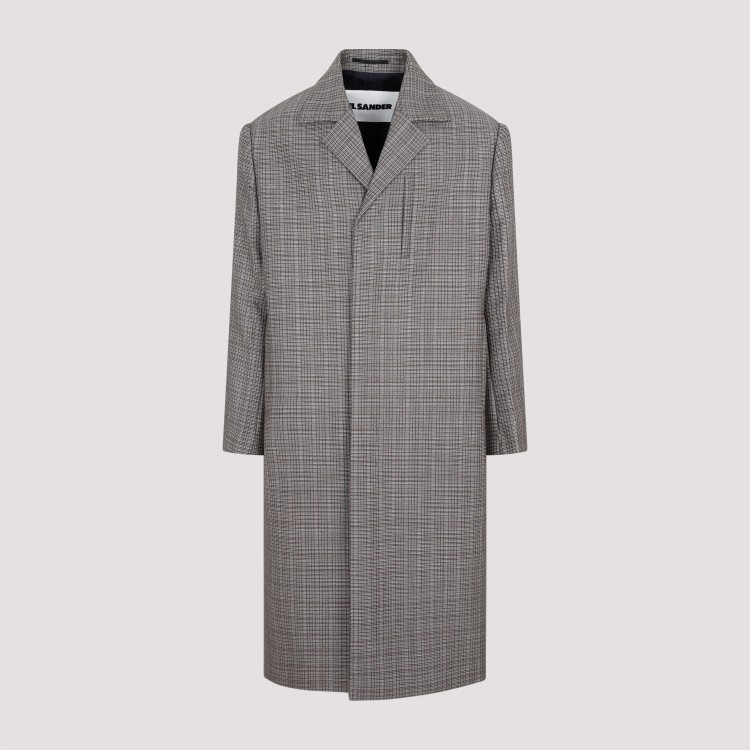 Shop Jil Sander Military Speckle Virgin Wool Coat In Grey