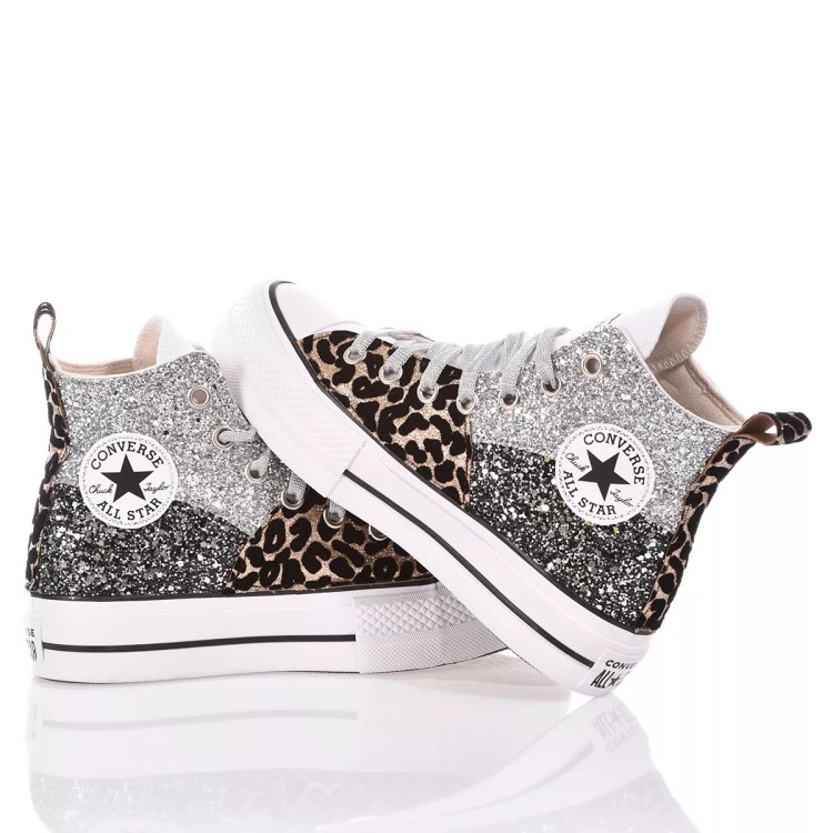 Converse Platform Silver, White, Black In White