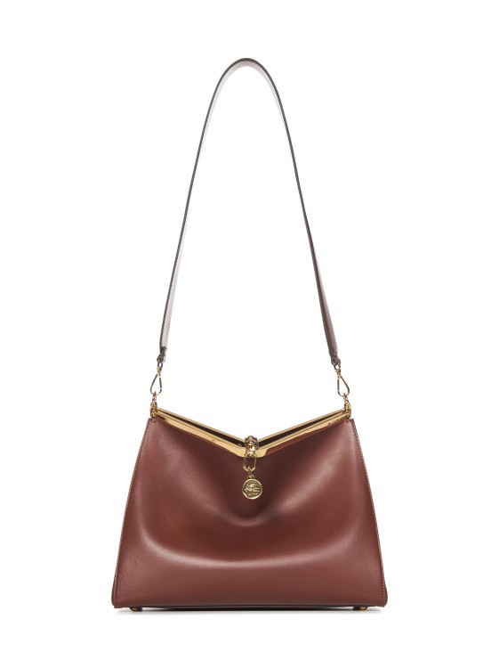 Shop Etro Large Brown Calf Leather Bag