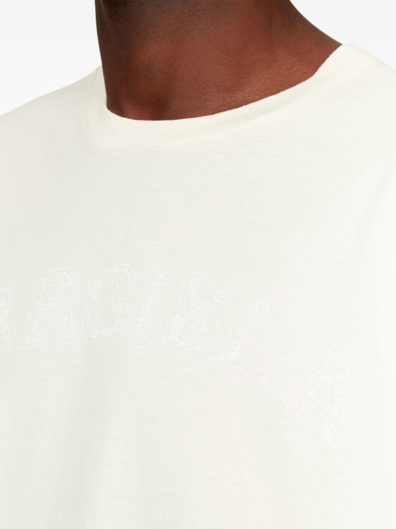 Shop Maison Margiela Crew Neck Logo Print T-shirt In White