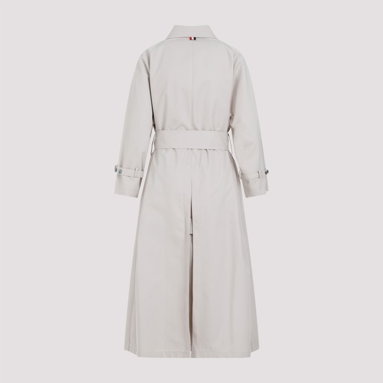 Shop Thom Browne Unconstructed Raglan Khaki Polyester Trench In White