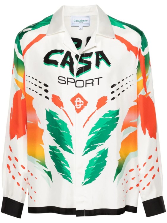 Shop Casablanca Casa Moto Sport Multicolor Shirt In White