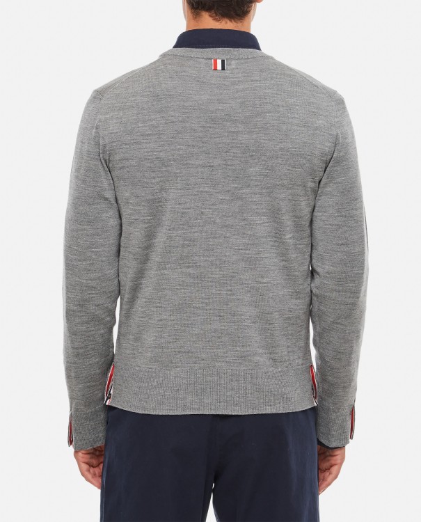 Shop Thom Browne Jersey Stitch Pullover In Grey