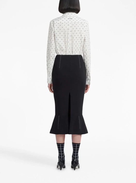 Shop Marni Black Cady Midi Skirt