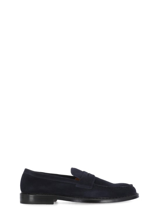 Shop Doucal's Suede Leather Loafers In Black
