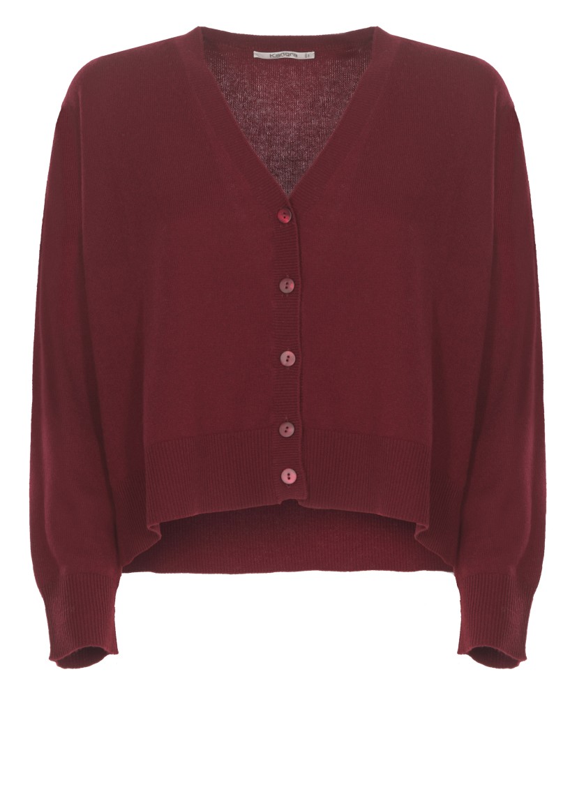 Kangra Cashmere Cardigan In Burgundy