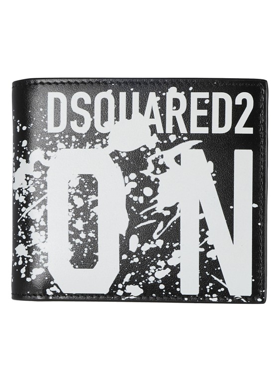 Shop Dsquared2 Paint Splatter Detail Black Wallets