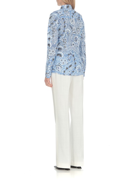 Shop Etro Cotton And Silk Shirt In Blue