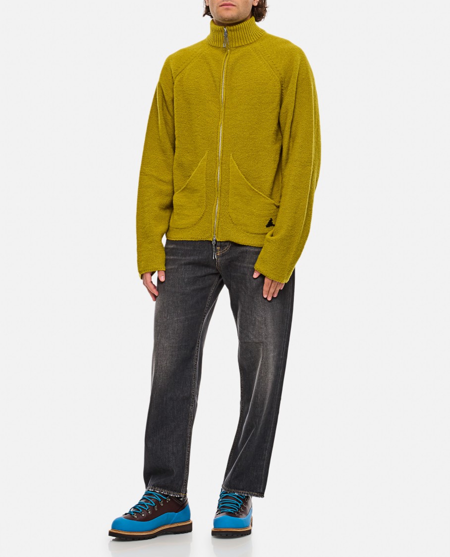 Roa Mohair Zip Cardigan In Yellow