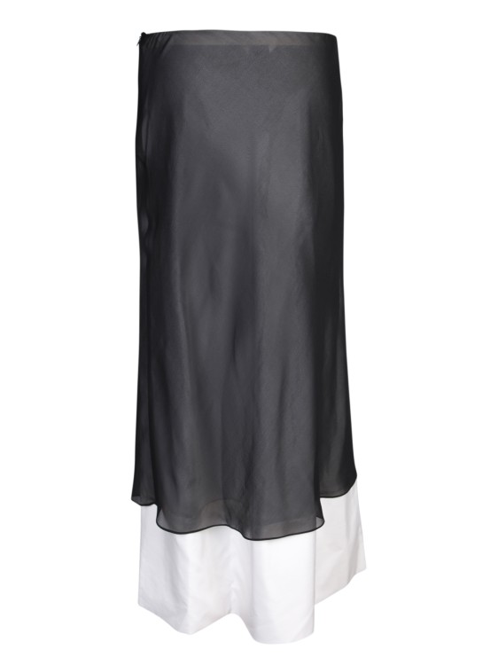 Shop Quira Flowing Skirt With Contrasting Underskirt In Black